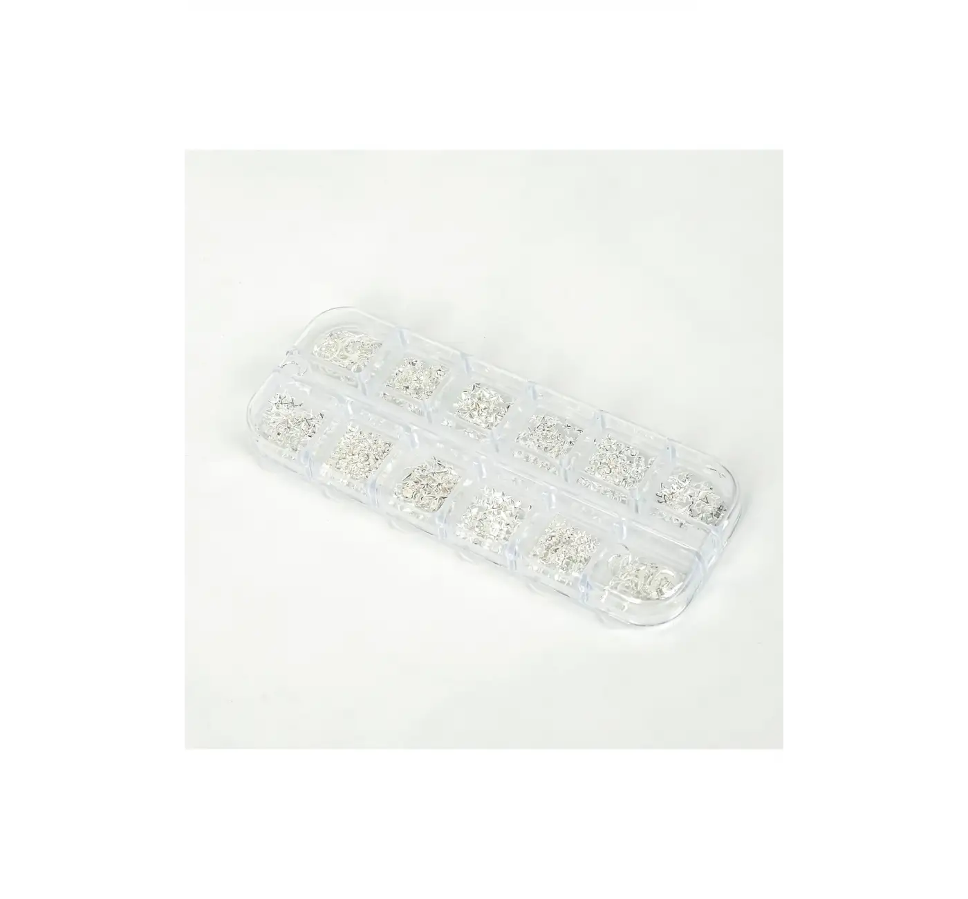 Renkli Tırnak Taşı Seti 12Li Nail Art Süsleme Parlak Kristal Boncuk Seti QA-102