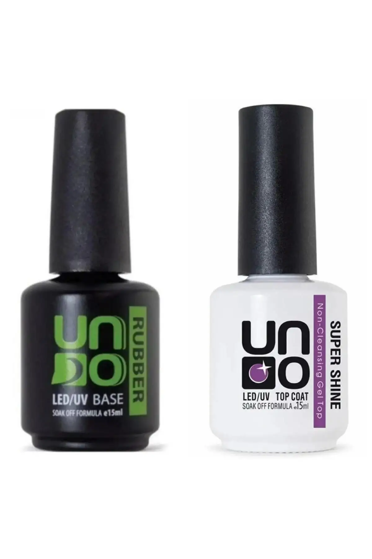 Uno Rubber Base Coat 15 ml+ Uno Top Coat 15 ml Super Shıne 2Lİ SET