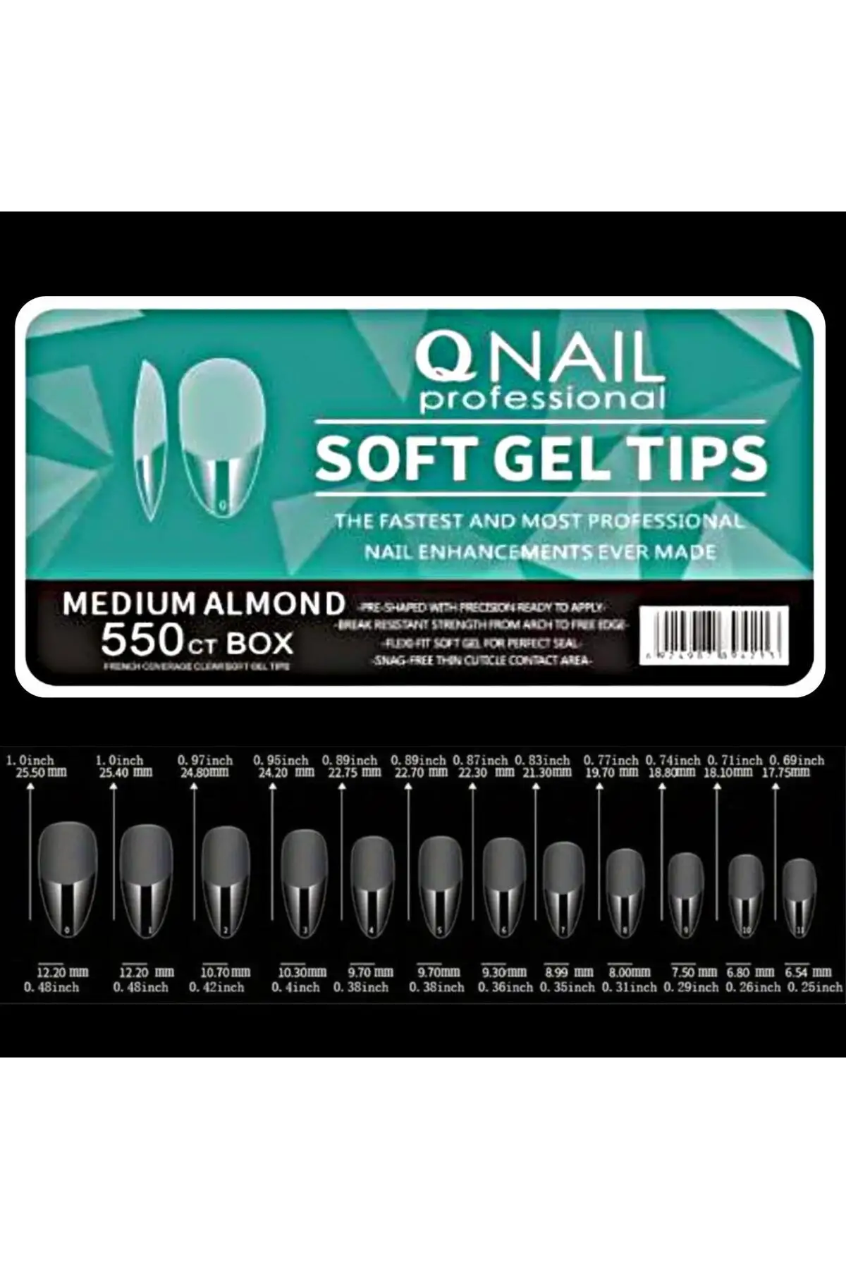 Protez Tırnak Kapsül Soft Jel Tips 550’li Medium Almond Yeni Sistem