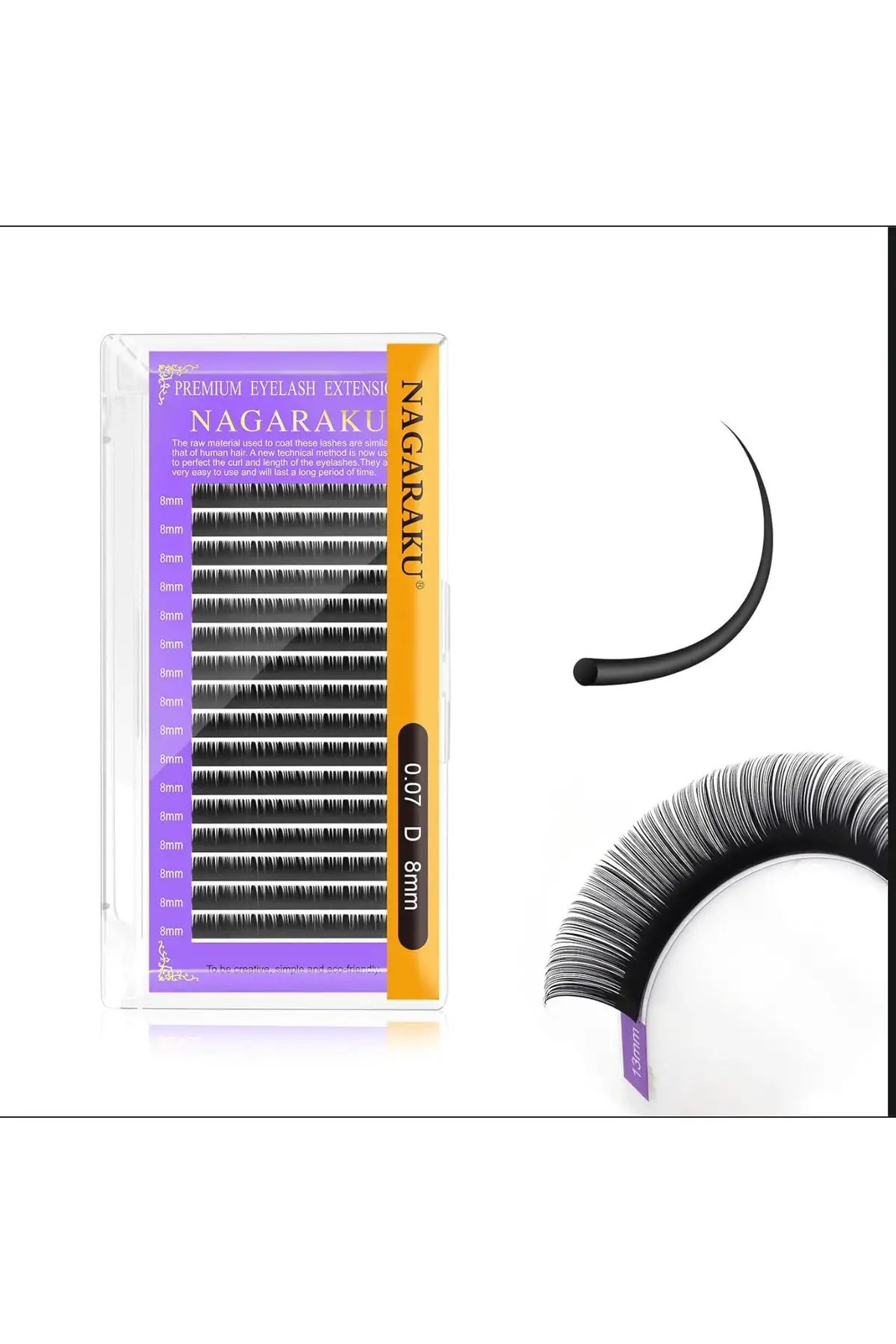 Nagaraku İpek Kirpik 0.07 C Kıvrım 12 Mm