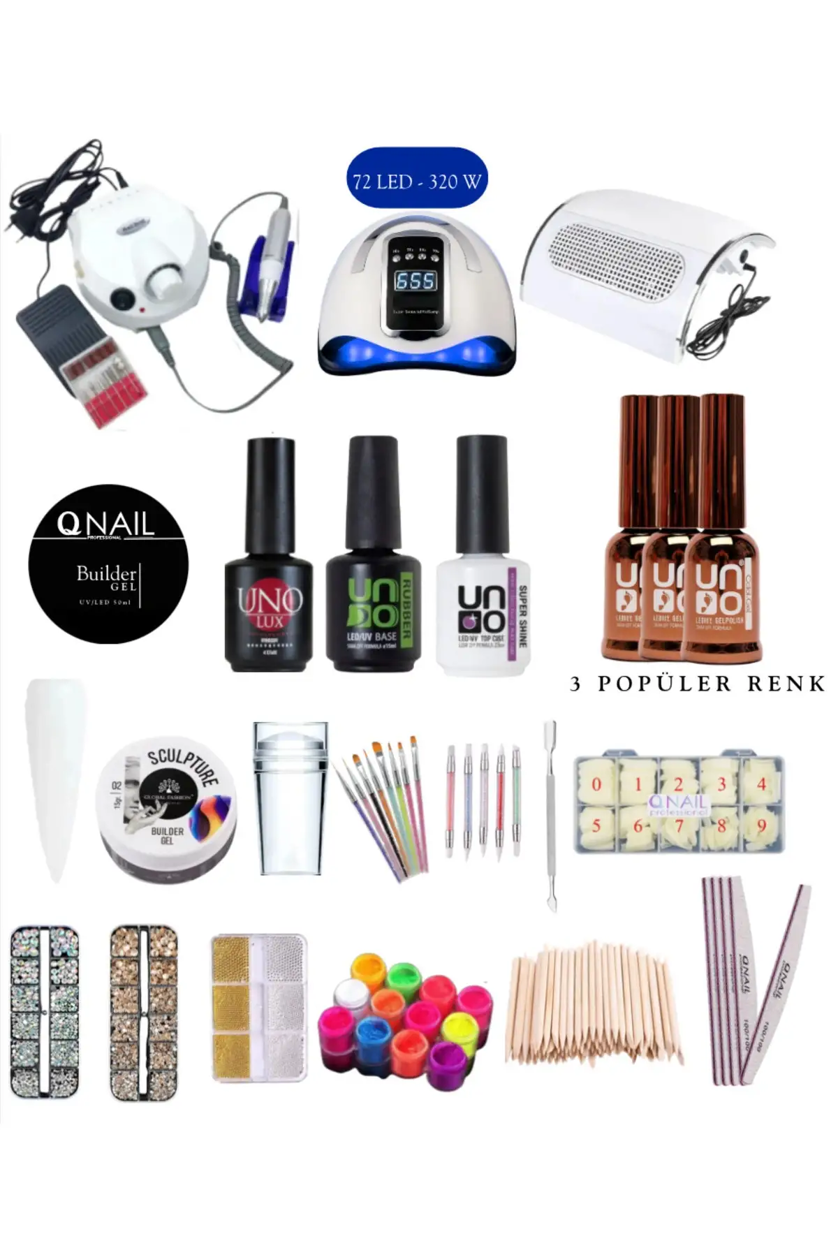Kalıcı Oje - Protez Tırnak Seti Salon (FREZE UV/LED AKSESUAR FULL PARÇA)