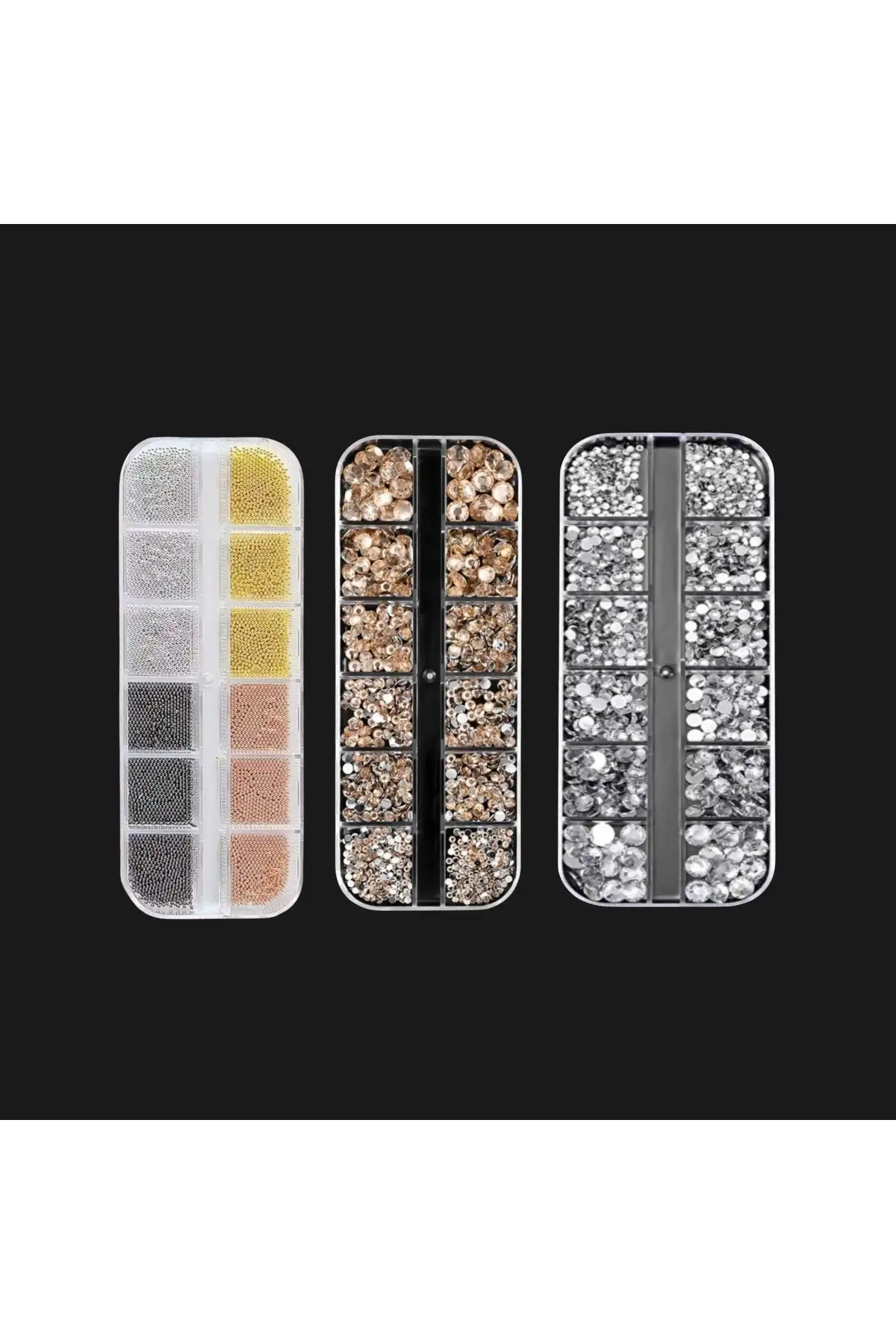 3Lü Süs Set 12Lİ Havyar İnci Süs Gold Süs Seti