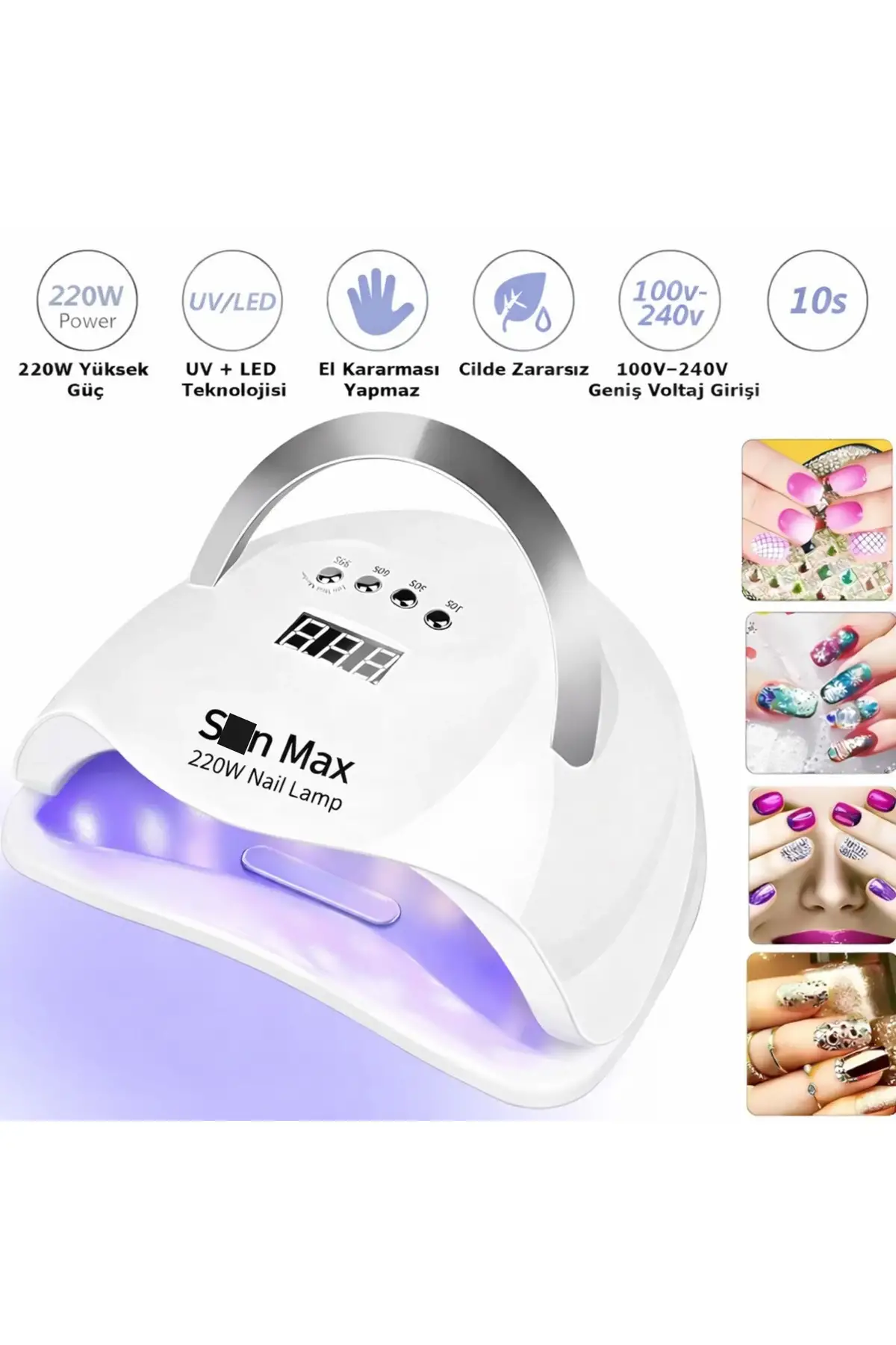 X Max Uv Led Tırnak Kurutucu 220 Watt 45 Led Protez Tırnak Kalıcı Oje Kurutma Makinası