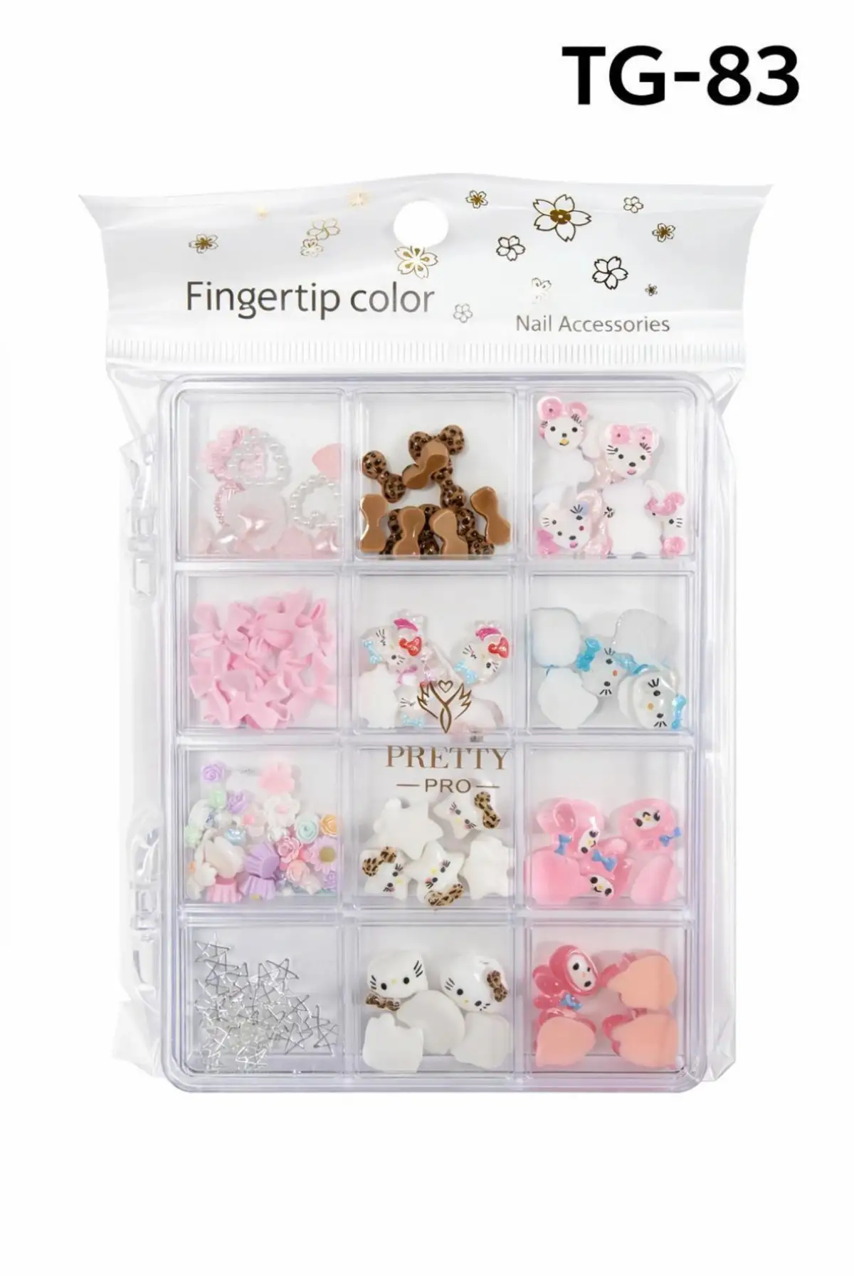 Charm 3D Tırnak Süsleme Protez Tırnak Nail Art Süsleme Karışık Desenli TG-83