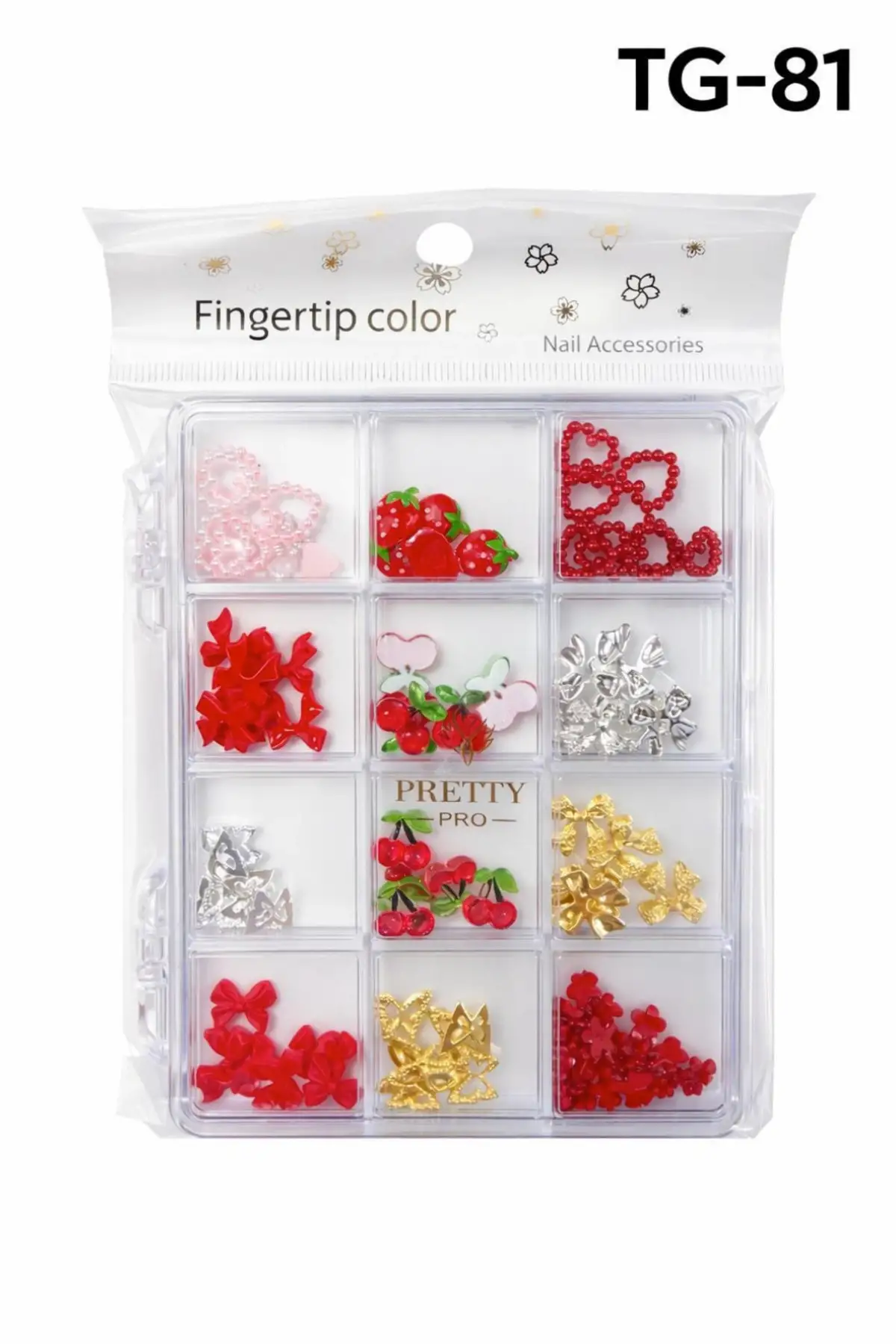 Charm 3D Tırnak Süsleme Protez Tırnak Nail Art Süsleme Karışık Desenli TG-81