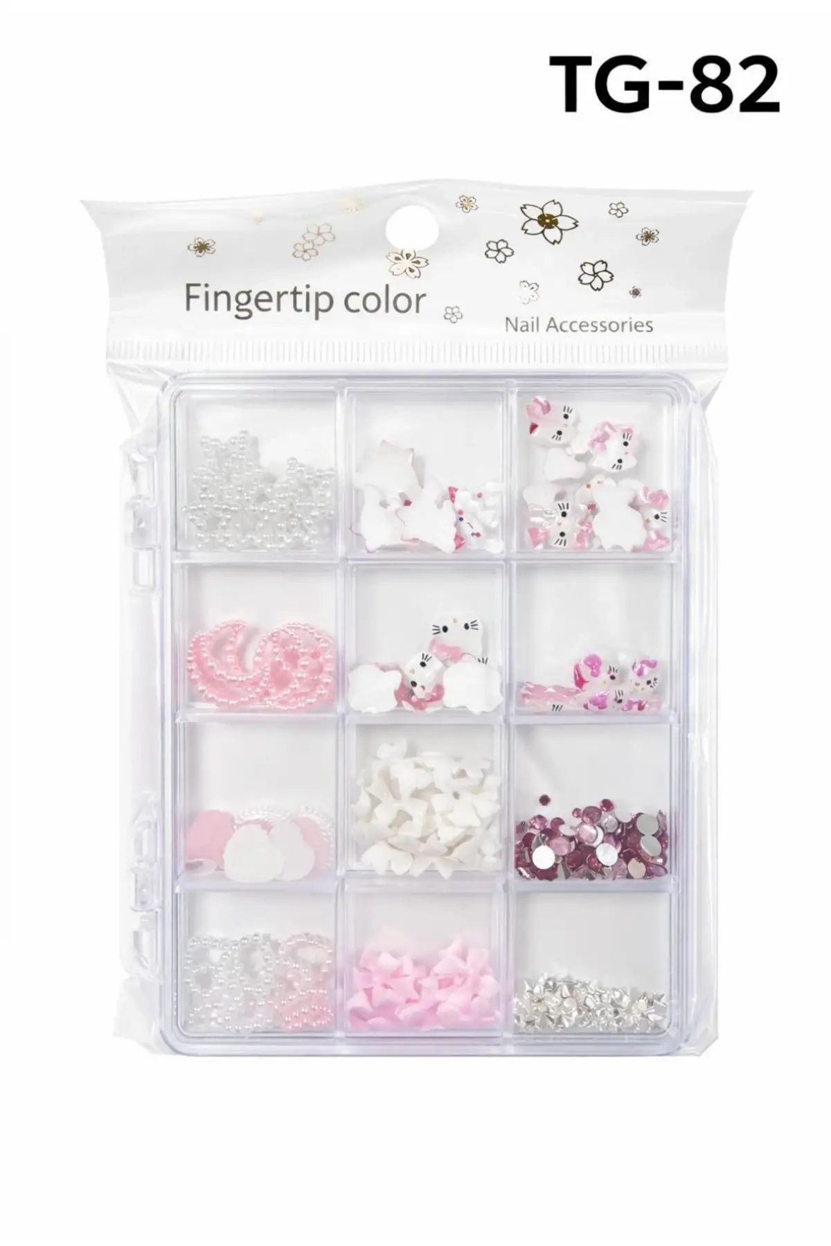 Charm 3D Tırnak Süsleme Protez Tırnak Nail Art Süsleme Karışık Desenli TG-82