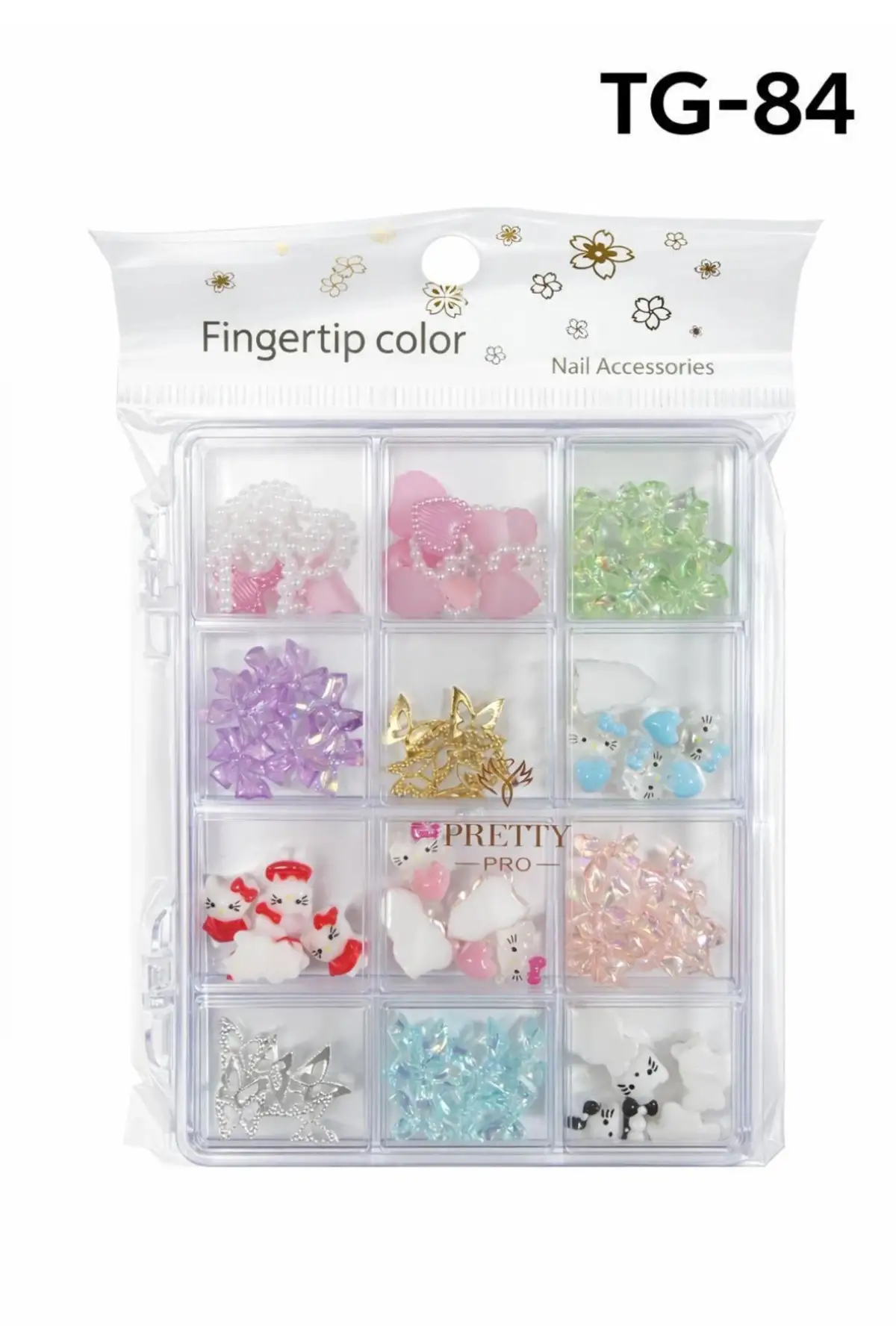 Charm 3D Tırnak Süsleme Protez Tırnak Nail Art Süsleme Hello Kitty Karışık Desenli TG-84