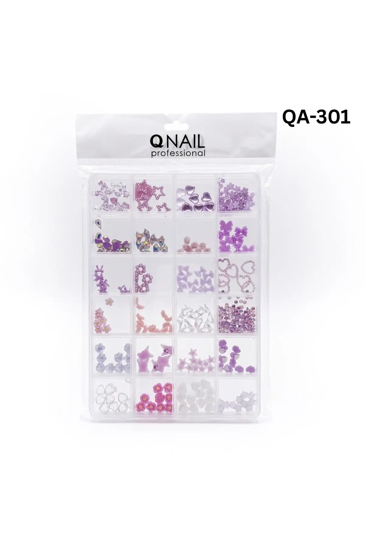 Renkli Tırnak Taşı Seti 24’lü Nail Art Süsleme Parlak Kristal Boncuk Seti QA-301