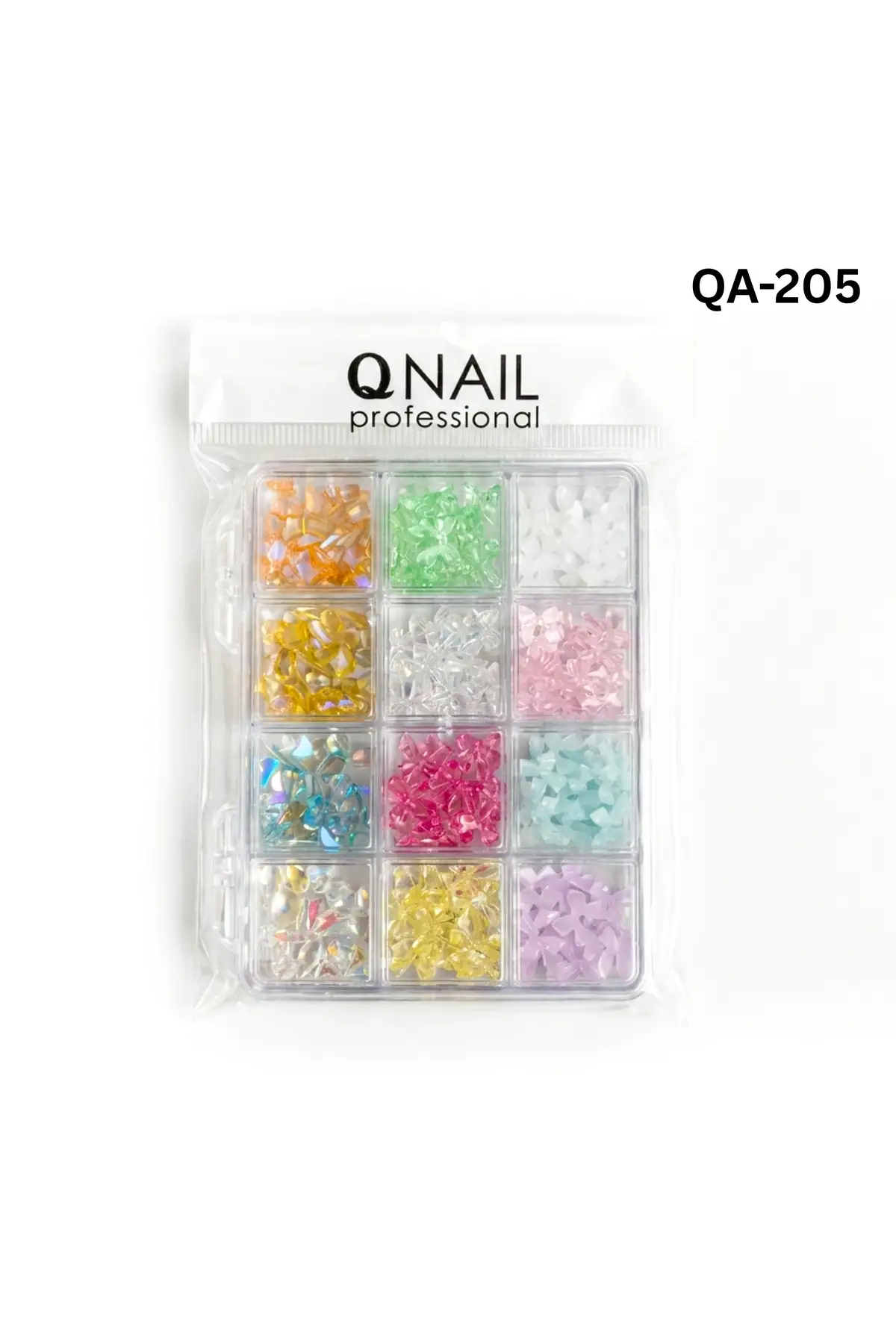 Renkli Tırnak Taşı Seti 12Li Nail Art Süsleme Parlak Kristal Boncuk Seti QA-205