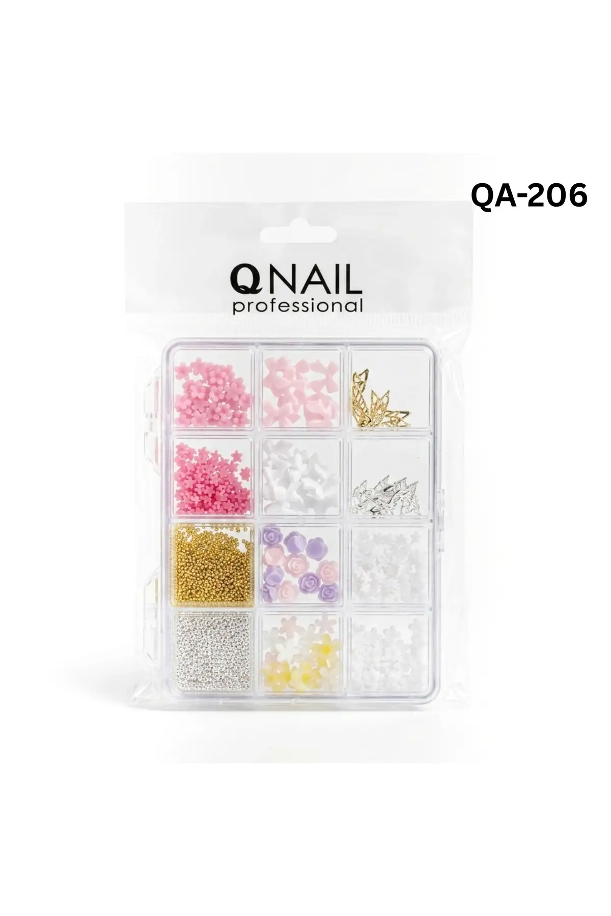 Renkli Tırnak Taşı Seti 12Li Nail Art Süsleme Parlak Kristal Boncuk Seti QA-206