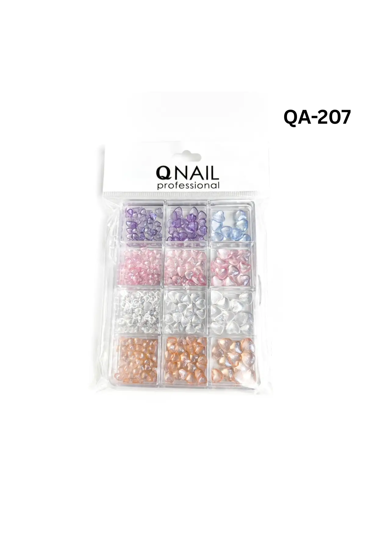 Renkli Tırnak Taşı Seti 12Li Nail Art Süsleme Parlak Kristal Boncuk Seti QA-207
