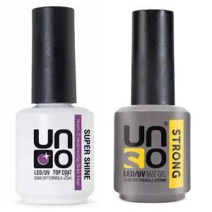 Uno Top Coat 15 ml Super Shıne+Uno Strong Base Coat 15 ml 2Lİ SET