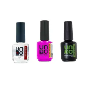 Uno Non-Acid Primer Bond 15Ml Asitsiz Primer+ Uno Dıamond Shıeld Coat 15Ml+Uno Rubber Base Coat15 ml
