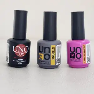 UNO GELPOLİSH Kalıcı Oje Seti Primer 15ml+ Uno Stron Base 15ml+Uno Daımond Top Coat 15ml