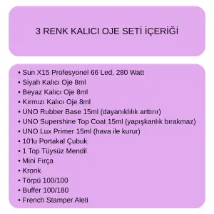 UNO 3 RENK KALICI OJE SETİ