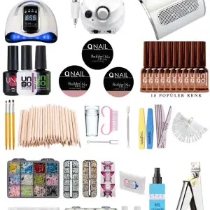 Uno Kalıcı Oje - Protez Tırnak Seti(FREZE UV/LED AKSESUAR FULL PARÇA SET)