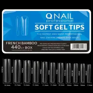 440lı French Bamboo Soft Gel Tips Profesyonel Nail Art Hızlı Tırnak Uzatma Tırnak Bakım