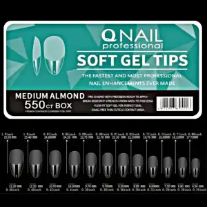 Protez Tırnak Kapsül Soft Jel Tips 550’li Medium Almond Yeni Sistem