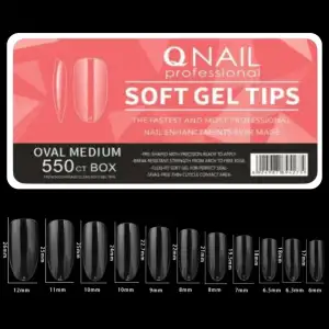 550li Oval Medium Soft Gel Tips Profesyonel Nail Art Hızlı Tırnak Uzatma Tırnak Bakım