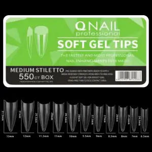Soft Jel Tips Protez Tırnak Tips Uzatma Yeni Nesil 550 Adet Medium Stiletto