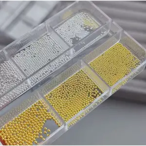 Havyar Tırnak Taş Süsleme Nail Art Boncukları Gold ve Silver 6lı