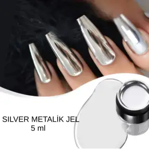 Silver Gel Metalik jel Paint Metalik Gri Nail Art Kalıcı Oje 5g