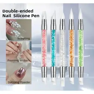 Hamur Jel Şekil Verme Fırçası Nail Art Fırça Silikon Tırnak Fırçası 5li Set