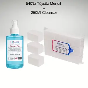 540Lı Tüysüz Protez Kalıcı Oje Manikür Temizleme Mendili Cleanser Yapışkanlık Temizleme Spreyi
