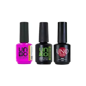 Uno Lux Primer Bond 15Ml Asitsiz Primer+ Uno Dıamond Shıeld Coat 15Ml+Uno Rubber Base