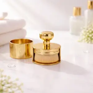 Gold Kapaklı Fondöten & Tırnak Toz Alma Fırçası Yumuşak Kıllı Çok Amaçlı