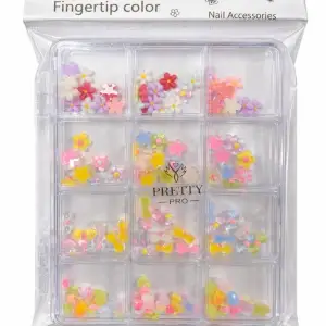 Charm 3D Tırnak Süsleme Protez Tırnak Nail Art Süsleme Karışık Desenli TG-91