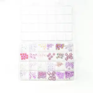 Renkli Tırnak Taşı Seti 24’lü Nail Art Süsleme Parlak Kristal Boncuk Seti QA-301