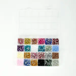 Renkli Tırnak Taşı Seti 24’lü Nail Art Süsleme Parlak Kristal Boncuk Seti QA-302
