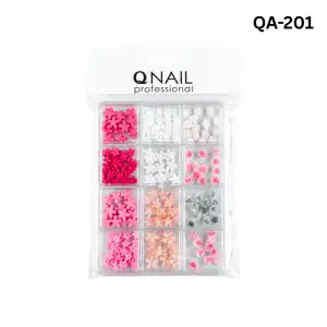 Renkli Tırnak Taşı Seti 12Li Nail Art Süsleme Parlak Kristal Boncuk Seti QA-201