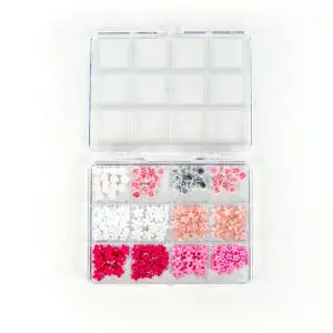 Renkli Tırnak Taşı Seti 12Li Nail Art Süsleme Parlak Kristal Boncuk Seti QA-201