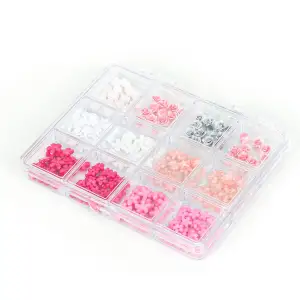 Renkli Tırnak Taşı Seti 12Li Nail Art Süsleme Parlak Kristal Boncuk Seti QA-201