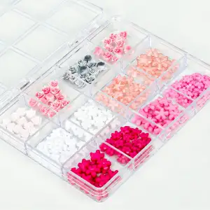 Renkli Tırnak Taşı Seti 12Li Nail Art Süsleme Parlak Kristal Boncuk Seti QA-201