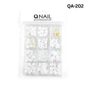 Renkli Tırnak Taşı Seti 12Li Nail Art Süsleme Parlak Kristal Boncuk Seti QA-202