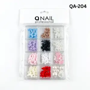 Renkli Tırnak Taşı Seti 12Li Nail Art Süsleme Parlak Kristal Boncuk Seti QA-204