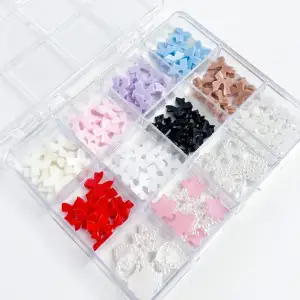 Renkli Tırnak Taşı Seti 12Li Nail Art Süsleme Parlak Kristal Boncuk Seti QA-204