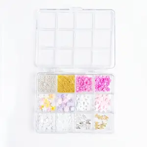 Renkli Tırnak Taşı Seti 12Li Nail Art Süsleme Parlak Kristal Boncuk Seti QA-206