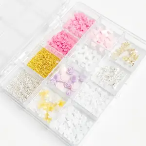 Renkli Tırnak Taşı Seti 12Li Nail Art Süsleme Parlak Kristal Boncuk Seti QA-206