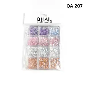 Renkli Tırnak Taşı Seti 12Li Nail Art Süsleme Parlak Kristal Boncuk Seti QA-207