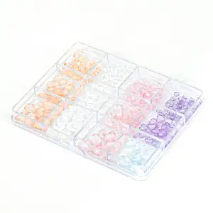 Renkli Tırnak Taşı Seti 12Li Nail Art Süsleme Parlak Kristal Boncuk Seti QA-207