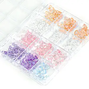 Renkli Tırnak Taşı Seti 12Li Nail Art Süsleme Parlak Kristal Boncuk Seti QA-207