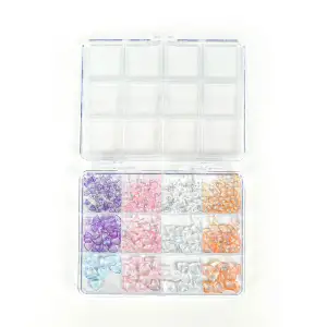 Renkli Tırnak Taşı Seti 12Li Nail Art Süsleme Parlak Kristal Boncuk Seti QA-207