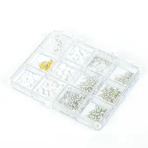 Renkli Tırnak Taşı Seti 12Li Nail Art Süsleme Parlak Kristal Boncuk Seti QA-208
