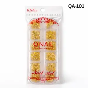 Renkli Tırnak Taşı Seti 12Li Nail Art Süsleme Parlak Kristal Boncuk Seti Charm QA-101
