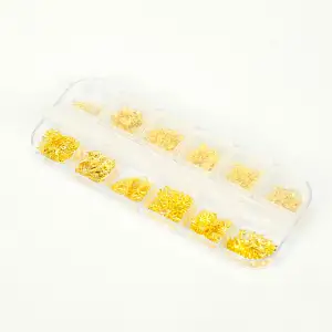 Renkli Tırnak Taşı Seti 12Li Nail Art Süsleme Parlak Kristal Boncuk Seti Charm QA-101