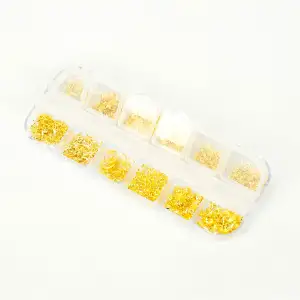 Renkli Tırnak Taşı Seti 12Li Nail Art Süsleme Parlak Kristal Boncuk Seti Charm QA-101